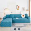 Thick Velvet Sofa Covers L Shaped Chaise Longue, Stretch Couch Cover for 1/2/3/4 Seater Furniture Protector Living Room Couch Slipcover view 1