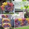 Ronyila Artificial Fake Flowers Ferns Outdoor with Grass, 12 Bundles Artificial Silk Flowers Plants UV Resistant Faux Greenery Planter Lavender Shrubs for Spring Porch Patio Window Box Decor view 4