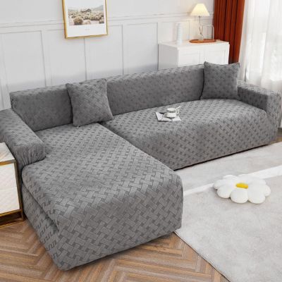Sofa Slipcovers L Shape Strecth Velvet Sofa Cover 1/2/3/4 Seater Couch Cover Chaise Longue Living Room Furniture Protectors