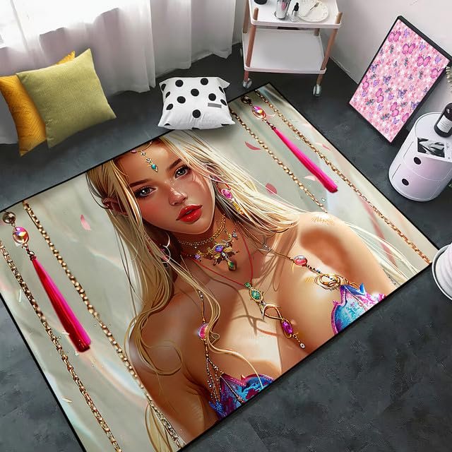 CDIWIDH Princess Rugs for Girls Bedroom - Teen Girls Area Rugs for Bedroom, Cute Girl Rug Princess Room Decor Kids Carpet Living Room Indoorofa Floor Mats Yoga Mats 4.5x6 Feet