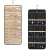 Longzhuo Jewelry Organizer, 2 Sided Necklace Holder, with 360 Degree Rotating Hook, Jewelry Holder for Travel, Earrings, Necklaces, Rings on Closet, Wall, Door, Black (14.17 x 32.28 inches) view 1