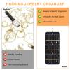 Longzhuo Jewelry Organizer, 2 Sided Necklace Holder, with 360 Degree Rotating Hook, Jewelry Holder for Travel, Earrings, Necklaces, Rings on Closet, Wall, Door, Black (14.17 x 32.28 inches) view 2