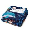 TOWINSFB Marine Life Dolphin Flannel Throw Blanket, Soft Lightweight Cozy Warm Undersea World Fish Jellyfish Coral Seaweed Blankets for Couch Bed Travel- 50"x60" view 3