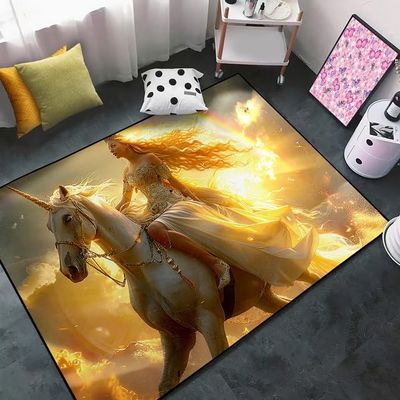 CDIWIDH Princess Rugs for Bedroom - Kids Rugs for Bedroom Girls, Galaxy Theme Princess Print Girl Room Rug Girls Decor Living Room Kids Play Rug4.5x6 Feet