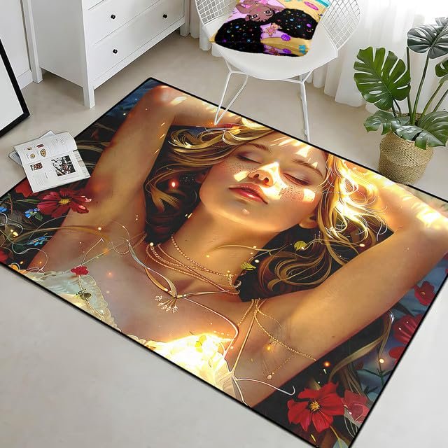 CDIWIDH Princess Rugs for Girls Bedroom - Teen Girls Area Rugs for Bedroom, Cute Girl Rug Princess Room Decor Kids Carpet Living Room Indoorofa Floor Mats Yoga Mats 2x3 Feet