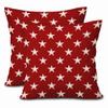 4th of July Patriotic Pillow Covers 20x20 Inch Set of 2 American Stars Red Decorative Pillow Cases Memorial Independence Day Linen Cushion Case Farmhouse Home Decor For Sofa Couch Porch Outdoor view 1