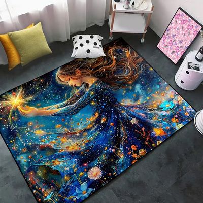 CDIWIDH Princess Rugs for Girls Bedroom - Teen Girls Area Rugs for Bedroom, Cute Girl Rug Princess Room Decor Kids Carpet Living Room Indoorofa Floor Mats Yoga Mats 3x4 Feet