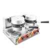 Commercial Waffle Maker 3200W Professional Double Heads Waffle Baker Machine, Non-stick Round Electric Belgian Waffle Iron Maker for Restaurant Hotel Party Food Stall Cafes Snack Bars ( Color : Double view 3