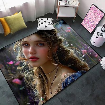 CDIWIDH Princess Rugs for Girls Bedroom - Teen Girls Area Rugs for Bedroom, Cute Girl Rug Princess Room Decor Kids Carpet Living Room Indoorofa Floor Mats Yoga Mats 4.5x6 Feet