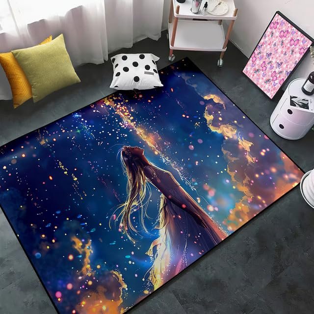 CDIWIDH Princess Rugs for Teen Girls Bedroom - Cute Girls Rug Kids Area Rugs for Bedroom Princess Pattern Decor Living Room Kids Room Carpet 3x5 Feet