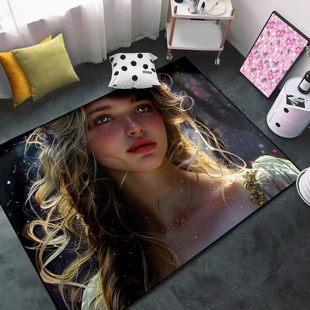 CDIWIDH Princess Rugs for Girls Bedroom - Teen Girls Area Rugs for Bedroom, Cute Girl Rug Princess Room Decor Kids Carpet Living Room Indoorofa Floor Mats Yoga Mats 2.5x4 Feet