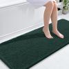 OLANLY Bathroom Rugs 59x24, Extra Soft Absorbent Chenille Bath Rugs, Rubber Backing Quick Dry, Machine Washable Bath Mats for Bathroom Floor, Tub and Shower, Home Decor Accessories, Blackish Green view 1