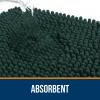 OLANLY Bathroom Rugs 59x24, Extra Soft Absorbent Chenille Bath Rugs, Rubber Backing Quick Dry, Machine Washable Bath Mats for Bathroom Floor, Tub and Shower, Home Decor Accessories, Blackish Green view 4