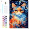 Bowetile Cat Paint by Numbers for Adults Beginners Framed, Easy Adults' Paint-by-Number Kits, DIY Adult Paint by Number Kits on Canvas, Animals Acrylic Number Painting for Home Decor, 8x12in view 1