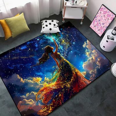CDIWIDH Princess Rug - Kids Area Rugs for Bedroom, Cute Girls Area Rugs for Bedroom Kids Play Rug Princess Room Decor Living Room Floor Indoor Outdoor Doormats 2.5x4 Feet