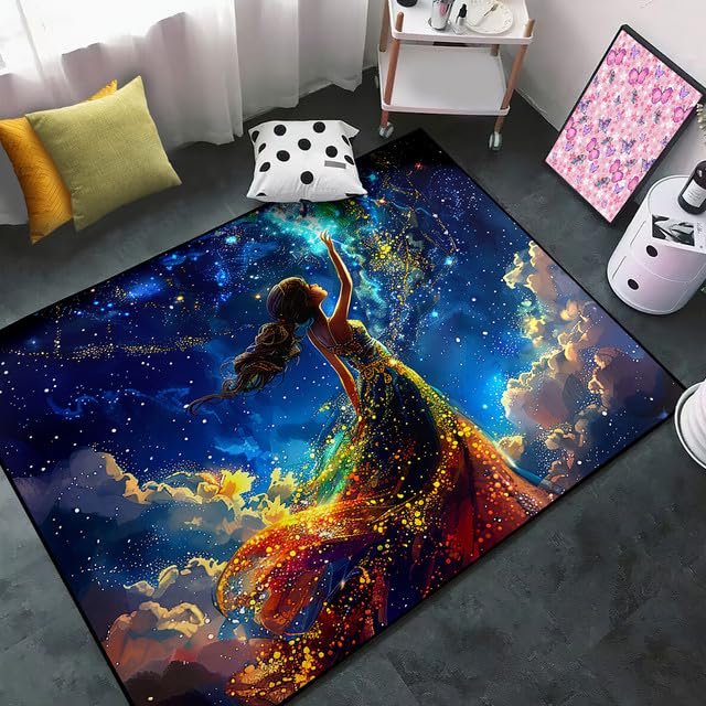 CDIWIDH Princess Rug - Kids Area Rugs for Bedroom, Cute Girls Area Rugs for Bedroom Kids Play Rug Princess Room Decor Living Room Floor Indoor Outdoor Doormats 2.5x4 Feet