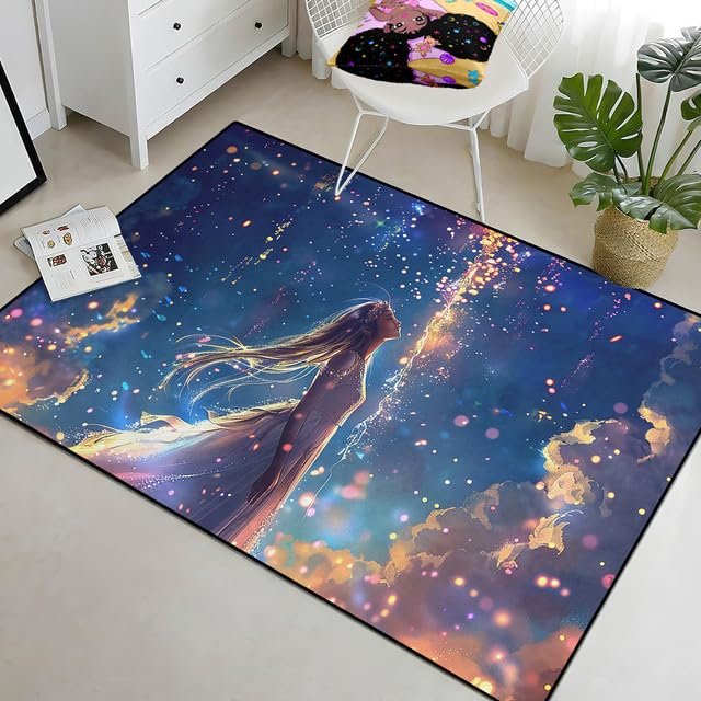 CDIWIDH Princess Rugs for Teen Girls Bedroom - Cute Girls Rug Kids Area Rugs for Bedroom Princess Pattern Decor Living Room Kids Room Carpet 2x3 Feet