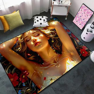 CDIWIDH Princess Rugs for Girls Bedroom - Teen Girls Area Rugs for Bedroom, Cute Girl Rug Princess Room Decor Kids Carpet Living Room Indoorofa Floor Mats Yoga Mats 4.5x6 Feet
