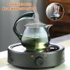 KALWEL Magnetic Teapot,Lazy Kung Fu Glass Tea Set,Creative Lazy Tea Brewer Semi-Automatic Glass Teapot Set for Pu-Erh Tea, Green Tea, Black Tea, Flower Tea, (Yellow) view 3