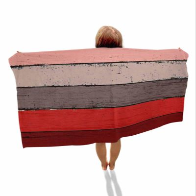 IDOWMAT Farm Beach Towel 35"x70" Microfiber Bath Towel for Travel Swim Pool Sandproof Quick Dry Oversized Towel for Yoga Camping Retro Rustic Old Farm Barn Wood Red Brown Beach Towel for Women Men