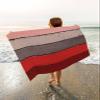 IDOWMAT Farm Beach Towel 35"x70" Microfiber Bath Towel for Travel Swim Pool Sandproof Quick Dry Oversized Towel for Yoga Camping Retro Rustic Old Farm Barn Wood Red Brown Beach Towel for Women Men view 2
