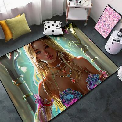 CDIWIDH Princess Rugs for Girls Bedroom - Teen Girls Area Rugs for Bedroom, Cute Girl Rug Princess Room Decor Kids Carpet Living Room Indoorofa Floor Mats Yoga Mats 4.5x6 Feet