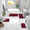 OLANLY Bathroom Rugs 47x24, Extra Soft Absorbent Chenille Bath Rugs, Rubber Backing Quick Dry, Machine Washable Bath Mats for Bathroom Floor, Tub and Shower, Home Decor Accessories, Burgundy view 2