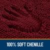 OLANLY Bathroom Rugs 47x24, Extra Soft Absorbent Chenille Bath Rugs, Rubber Backing Quick Dry, Machine Washable Bath Mats for Bathroom Floor, Tub and Shower, Home Decor Accessories, Burgundy view 3