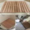 Blazea Outdoor Shower Bath Mat, Solid Wood Bath Floor Mat with Anti-Slip Feet, Natural Sturdy Bathroom Door Mat, Home Slats Splicing Foot Pad (Size : 80x120cm(31 1/2x47 1/4")) view 2