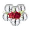 Disco Ball Vases for Table Centerpieces - Hewory 6pcs Silver Mirror Glass Planters Flower Pot Containers, Bulk Disco Balls Bowl Candle Holders for Wedding Bridal Shower Birthday Events Party Decor view 1