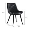 ALEEIK Modern Dining Chair Set of 2 Upholstered Kitchen Chair Mid Century Modern Faux Leather Armless Side Chair with Metal Legs for Dining Room Living Room, Black view 2