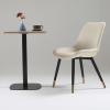 ALEEIK Modern Dining Chair Set of 2 Upholstered Kitchen Chair Mid Century Modern Faux Leather Armless Side Chair with Metal Legs for Dining Room Living Room, Black view 4