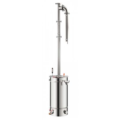 HomeLoft Basics Profi Gin Moonshine Still - Home Distiller - Advanced, Time-Saving Solution for Crafting Premium Homemade Gin (37 liters), Silver