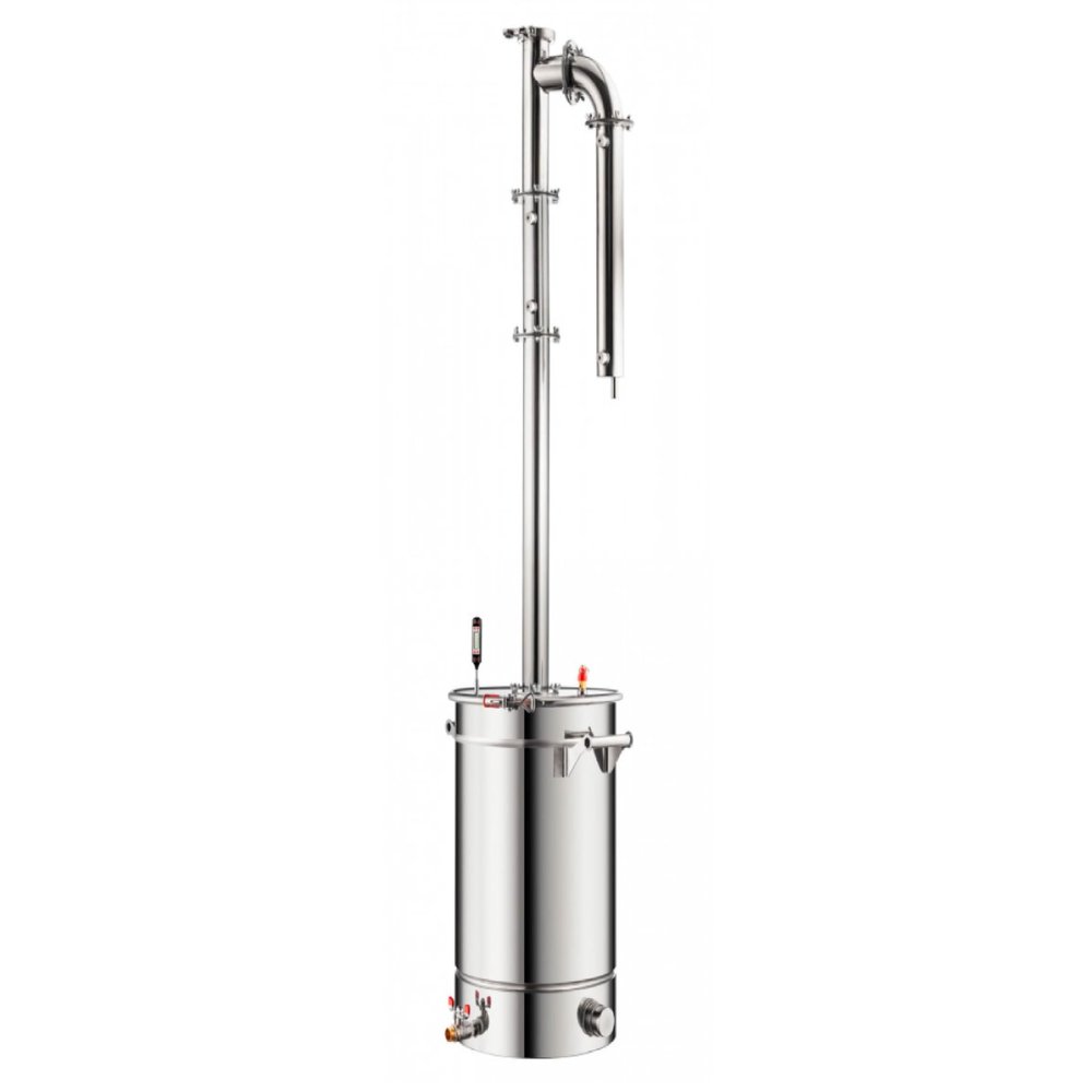 HomeLoft Basics Profi Gin Moonshine Still - Home Distiller - Advanced, Time-Saving Solution for Crafting Premium Homemade Gin (37 liters), Silver