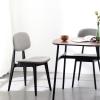 ALEEIK Mid Century Modern Dining Chair Set of 2, PU Leather Upholstered Kitchen & Dining Room Chairs with Open Back Armless Modern Chair, Red view 4