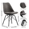 ALEEIK Dining Chairs Set of 2, Upholstered Modern Faux Leather Dining Chair with Metal Legs Mid Century Modern Kitchen Chair Armless Side Chair, Brown view 3