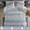 Comfort Spaces Blue Queen Comforter Set - 7 Pieces Trendy Modern Jacquard Bedding Sets with Sheets, All Seasons Skin-Friendly, Lightweight & Soft Microfiber Queen Bed Set, Shams, Queen view 2