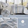 Comfort Spaces Blue Queen Comforter Set - 7 Pieces Trendy Modern Jacquard Bedding Sets with Sheets, All Seasons Skin-Friendly, Lightweight & Soft Microfiber Queen Bed Set, Shams, Queen view 4