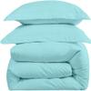 Crown Collection Duvet Cover Queen Size Set - 1 Duvet Cover with 2 Pillow Shams - 3 Pieces Comforter Cover with Zipper Closure - Ultra Soft Brushed Microfiber, 90 X 90 Inches (Queen, Aqua) view 2