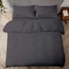 600-TC Hotel Long Staple Premium Microfiber Super King 108x98 Size 3-Pieces Duvet Cover Set Hidden Zipper Closer & Corner Ties Breathable and Fade Resistant Dark Gray Solid view 3