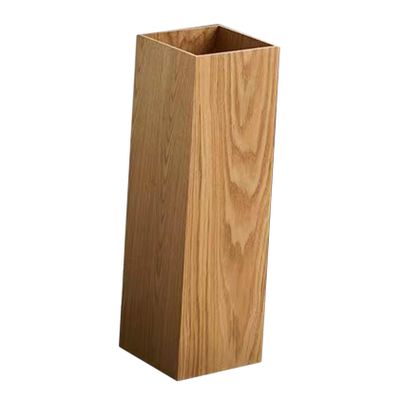 Wooden Umbrella Stand with Newspaper Tray, Freestanding Rustic Bucket