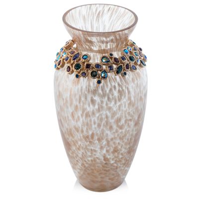 Jay Strongwater Norah Bejeweled Vase - Peacock - SDH2562-289