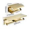 ZTHYSHXA Paper Towel Holder Double Roll Toilet Paper Holder with Phone Shelf, Stainless Steel Gold, Kitchen Tissue Holder Wall Mounted Tissue Dispenser Kitchen Roll Holder (Color : Paper Holder A02) view 2