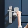 EYAKEG Child Proof Door Handle Lock Baby Proof Door Knob Safety Lock Adhesive Childproof Door Lever Lock Safety Door Locks for Kids Toddlers Cats Dogs No Tools Need or Drill, 2.7 inch, White view 3
