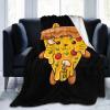 Cute Pizza Cat Throw Blanket 40"x30" Soft Cozy Lightweight Blanket Fuzzy Blanket for Couch Bed Sofa view 1