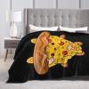 Cute Pizza Cat Throw Blanket 40"x30" Soft Cozy Lightweight Blanket Fuzzy Blanket for Couch Bed Sofa view 2