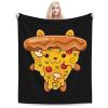 Cute Pizza Cat Throw Blanket 40"x30" Soft Cozy Lightweight Blanket Fuzzy Blanket for Couch Bed Sofa view 4