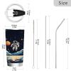 ALAZA Space Astronaut Funny Insulated Travel Tumbler Mug with Lid & Straw Double Wall Vacuum Water Bottle Car Cup Stainless Steel, Hot and Cold, 20oz view 3