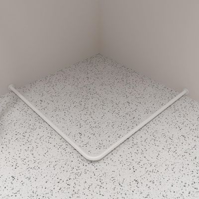 Clothing Store Fitting Room with White L-shaped Support Rod, Simple Wall Mounted Corner Changing Room for Privacy Protection & Room Divider, Load 50kg ( Color : White Rod , Size : 80x80cm/31.5x31.5in