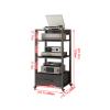 AErosx 5-Tiers Media Component TV Stand with Wheels and Height Adjustable Steel Shelf, 2 Colors Floor TV Stand, Stereo Component Cabinet Media Center Audio Tower Media Storage Rack (Color : A) view 2